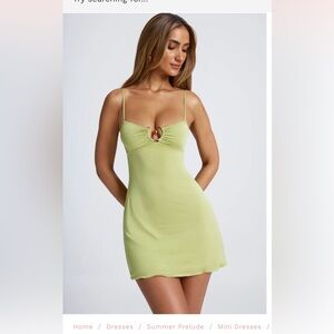 Oh Polly size L green mini dress